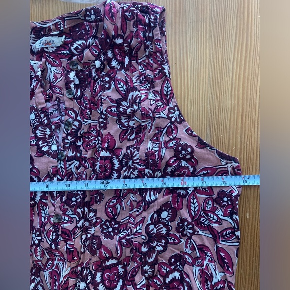 Faherty Isha MIDI Dress Linen Blend Size Medium Rose Desert Bloom Summer Beach - Picture 14 of 14